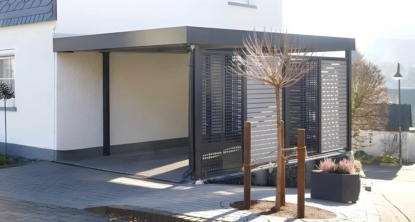 Односкатный навес из сотового поликарбоната